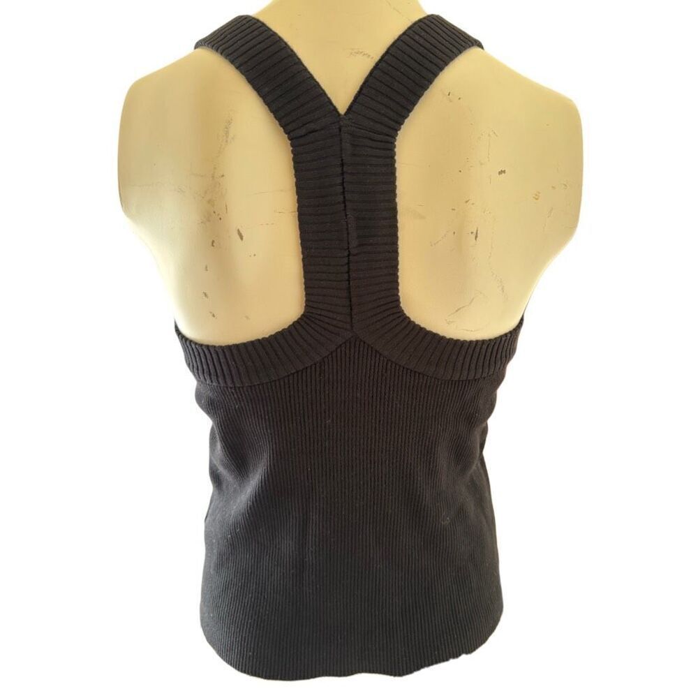 H&M women’s M black ribbed strappy back sweater shirt sleeveless thick